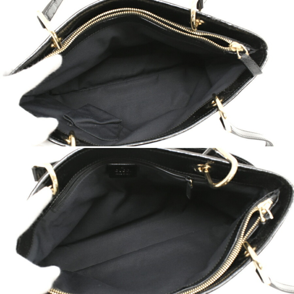 Gucci Eclipse Black Shoulder Tote Bag GG Canvas Jacquard Leather - Picture 8 of 9
